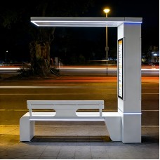 Умная городская скамья на солнечных батареях с Wi-Fi, LED-рекламным экраном и рабочей зоной