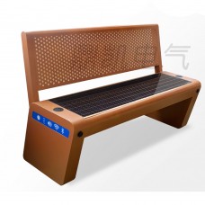 Уличная смарт-скамейка на солнечной батарее с зарядкой (дерево/металл)
