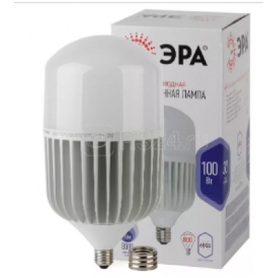 Лампа светодиодная высокомощная STD LED POWER T160-100W-6500-E27/E40 100Вт T160 колокол 6500К нейтр. бел. E27/E40 (переходник в компл.) 8000лм Эра