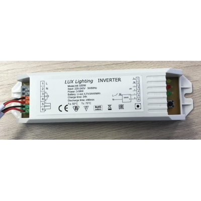 Блок аварийного питания для светодиодных светильников АК-100 мощностью 3-100Вт со встроенной батареей