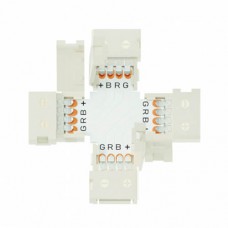 Набор коннекторов-клипс для светодиодной ленты RGB 10мм с Х-образным соединителем